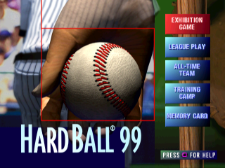 HardBall '99 title screen for Playstation